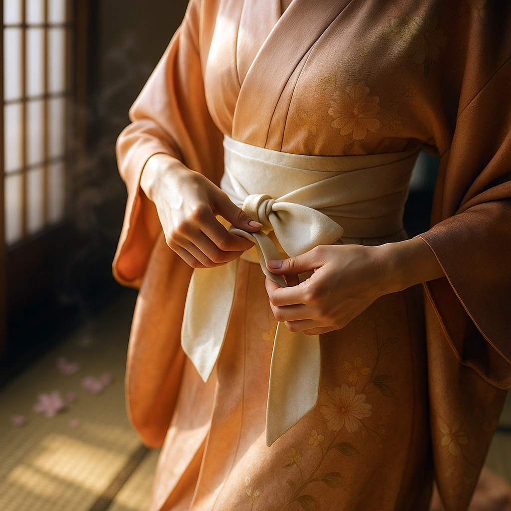 noeud déshabille kimono soie